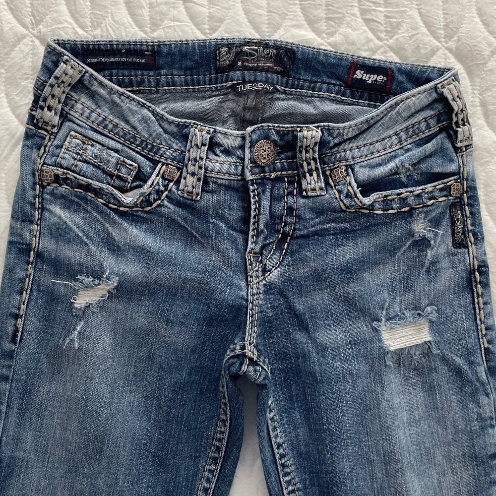 Silver brand Tuesday Low Rise Boot Cut Jeans